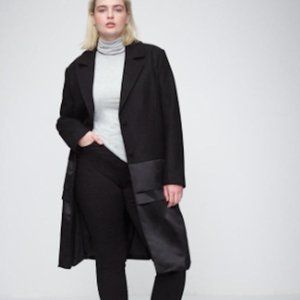 UNIVERSAL STANDARD Wool and Satin Coat, best of both worlds. Org retail $345